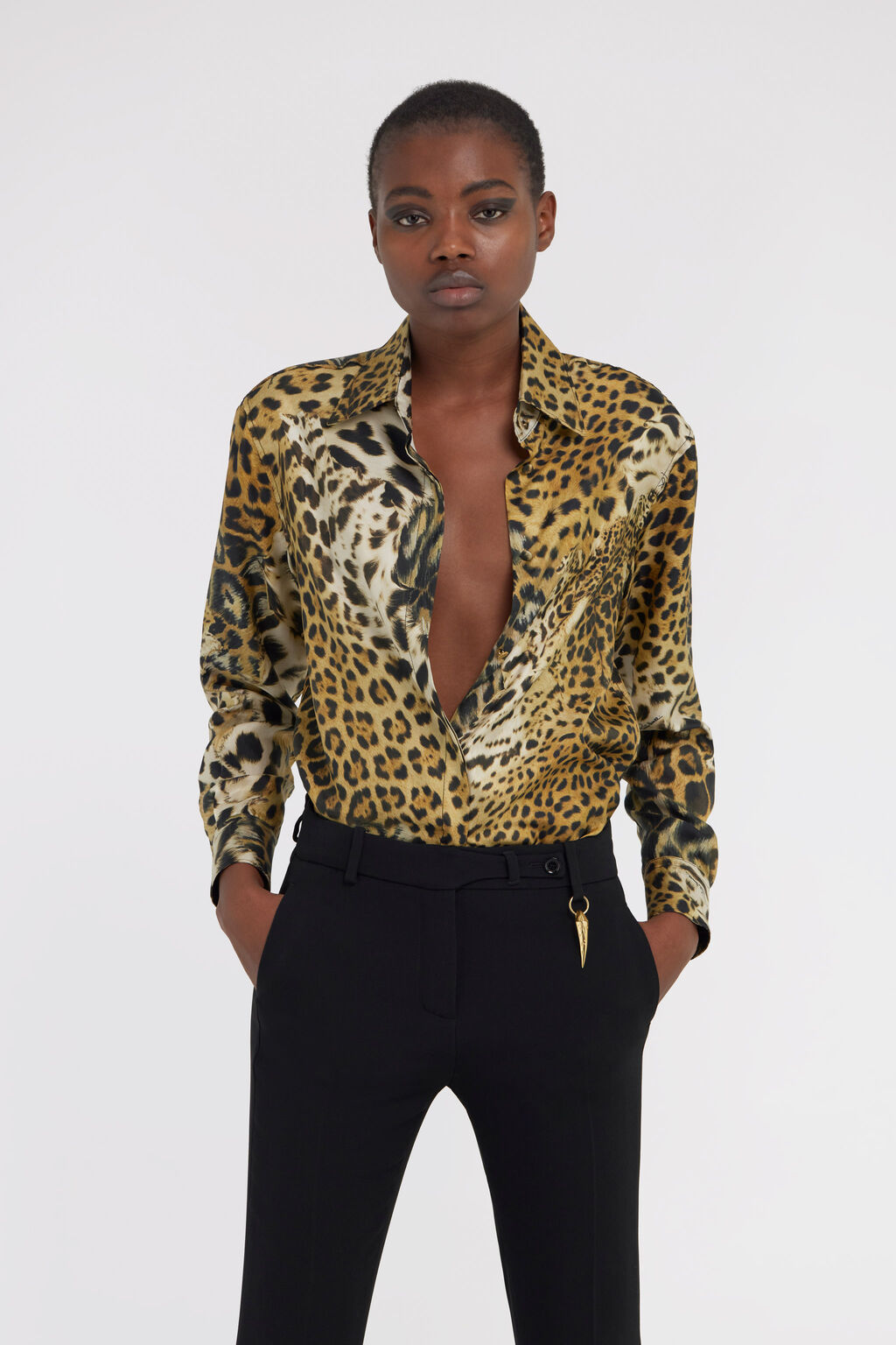 Roberto Cavalli Leo Printed Silk Twill Jacket In Multicolor