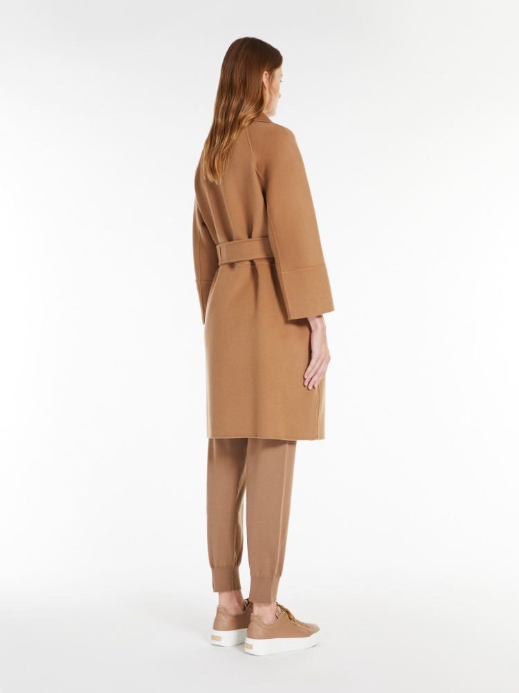Max Mara Arona Open Coat In Brown