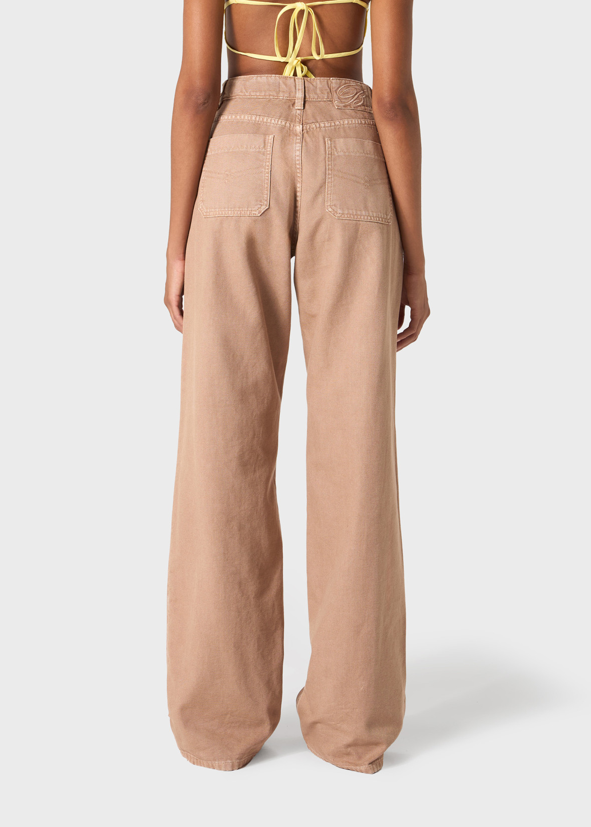 Blumarine Canvas Jeans In Nude