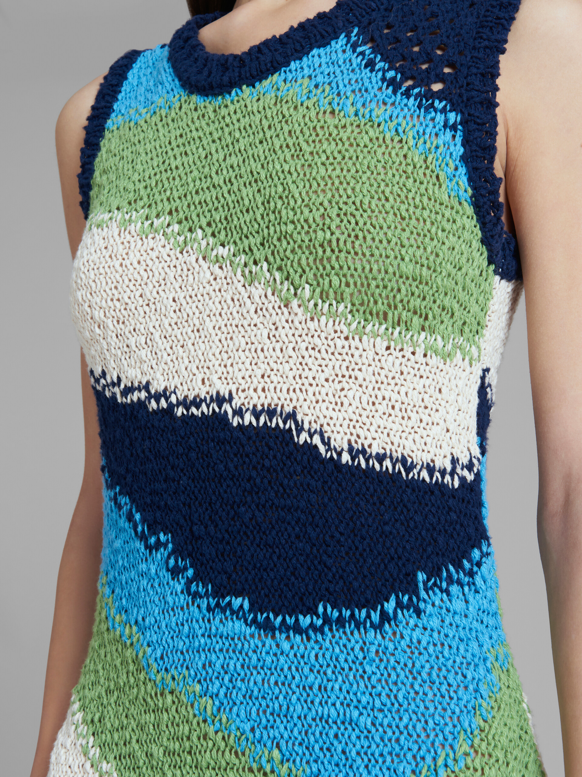 Marni Sleeveless Knitted Dress In Green