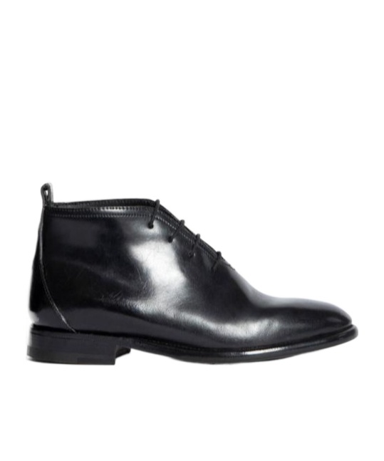 The Row Grant Leather Lace-up Ankle Boots In Black