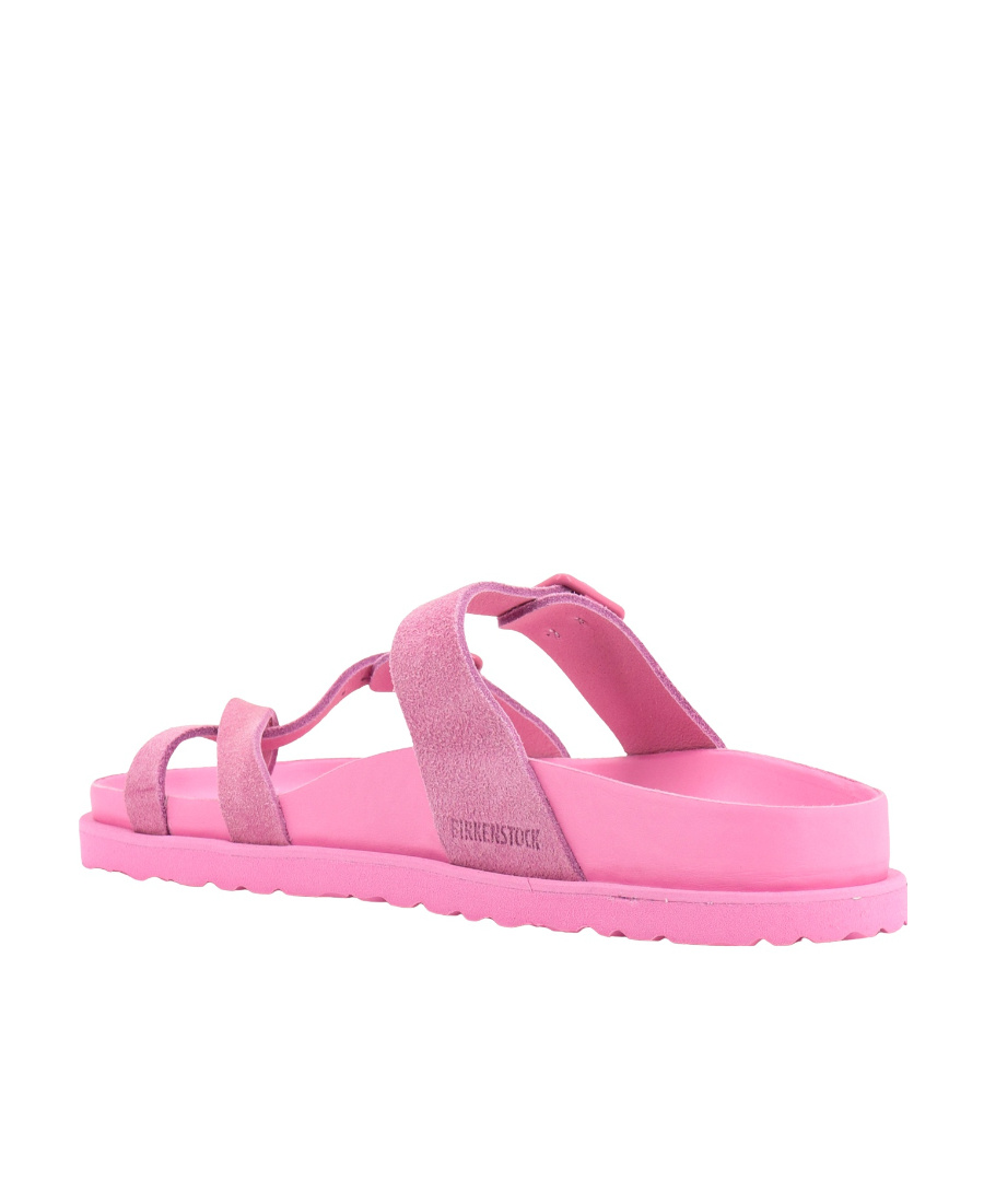Birkenstock Mayari Suede Dual-buckle Slide Sandals In Pink