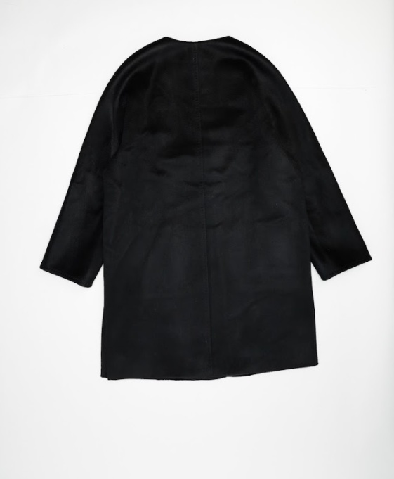 Max Mara Round-necked Coat In Black