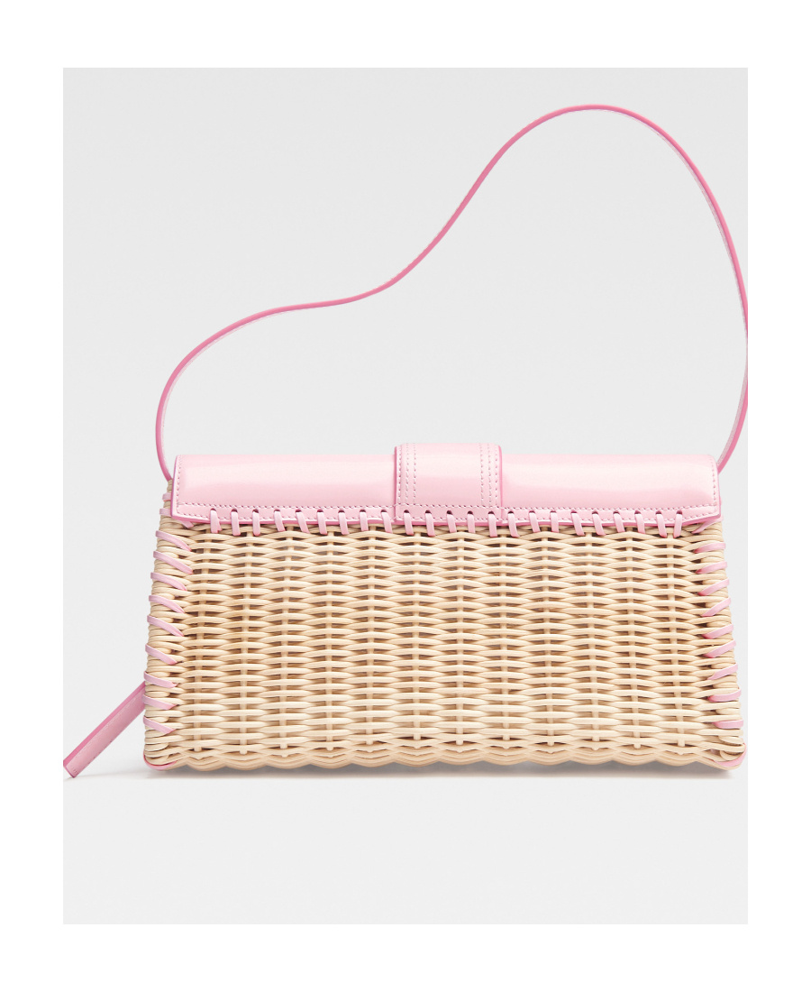Jacquemus Le Bambino Long Osier Flap Bag In Pink