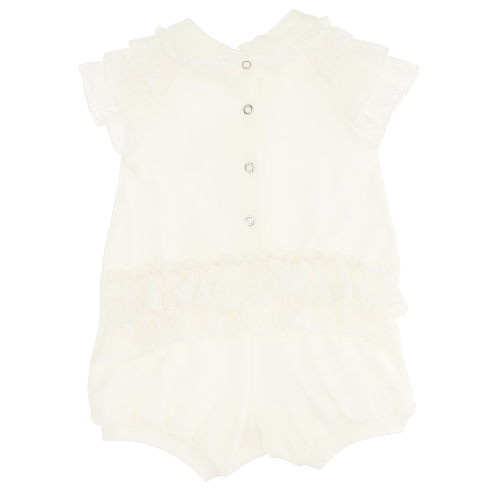 MONNALISA MONNALISA PAGLIACCETTO BABY GIRL PANNA IN COTONE