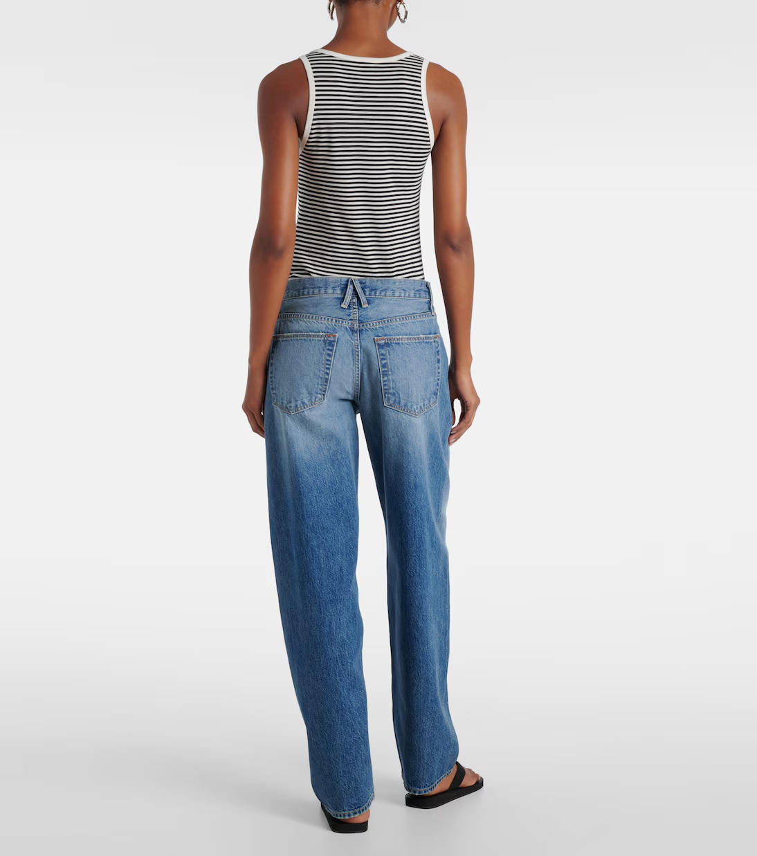 Slvrlake Wide-leg Faded Denim Trousers In Blue