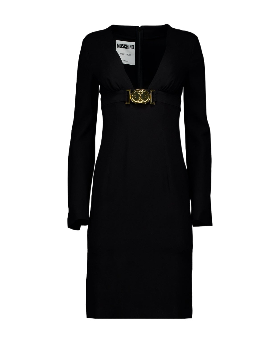 Moschino Long Sleeved Dress In Black