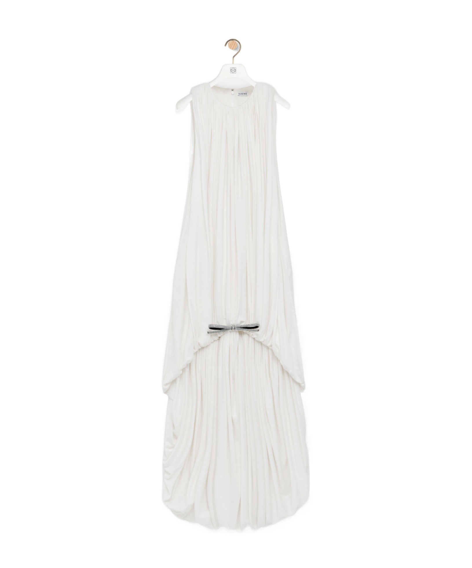 Loewe Silk Draped Mini Dress In White