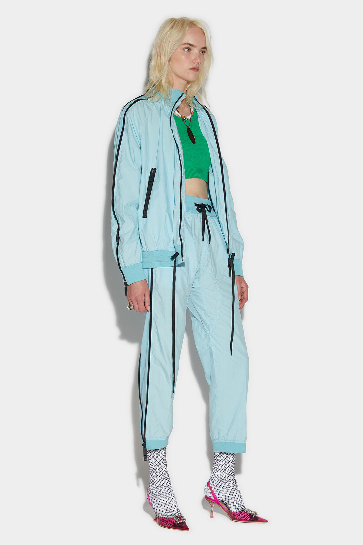 Dsquared2 Side-zip Logo-patch Trousers In Blue