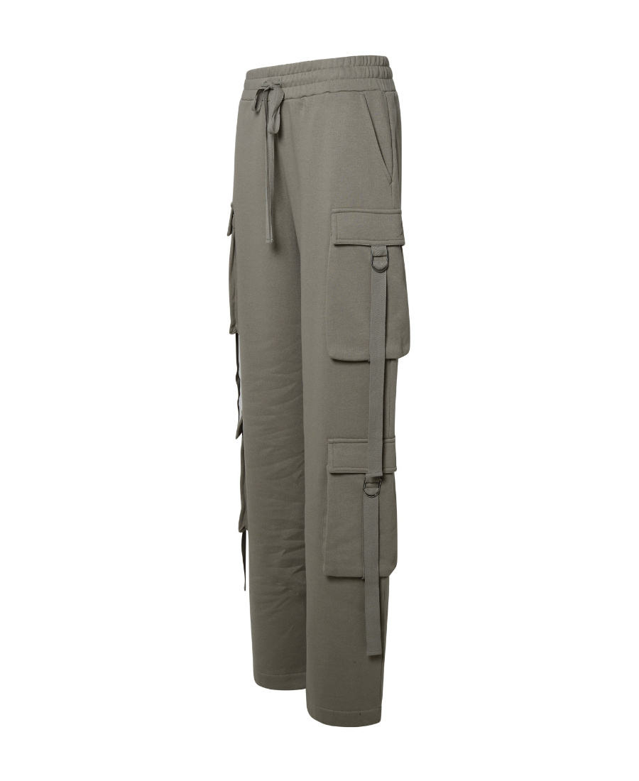 BLUMARINE CARGO COTTON TRACK TROUSERS