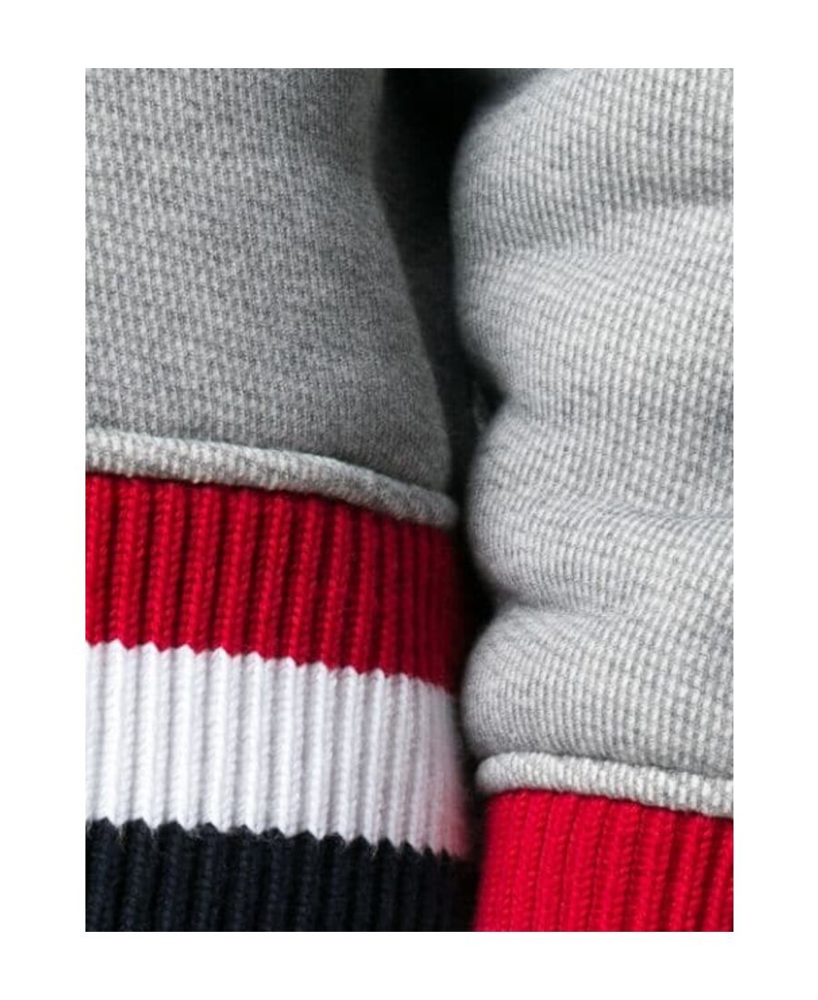 Thom Browne Horizontal Striped Hoodie In White