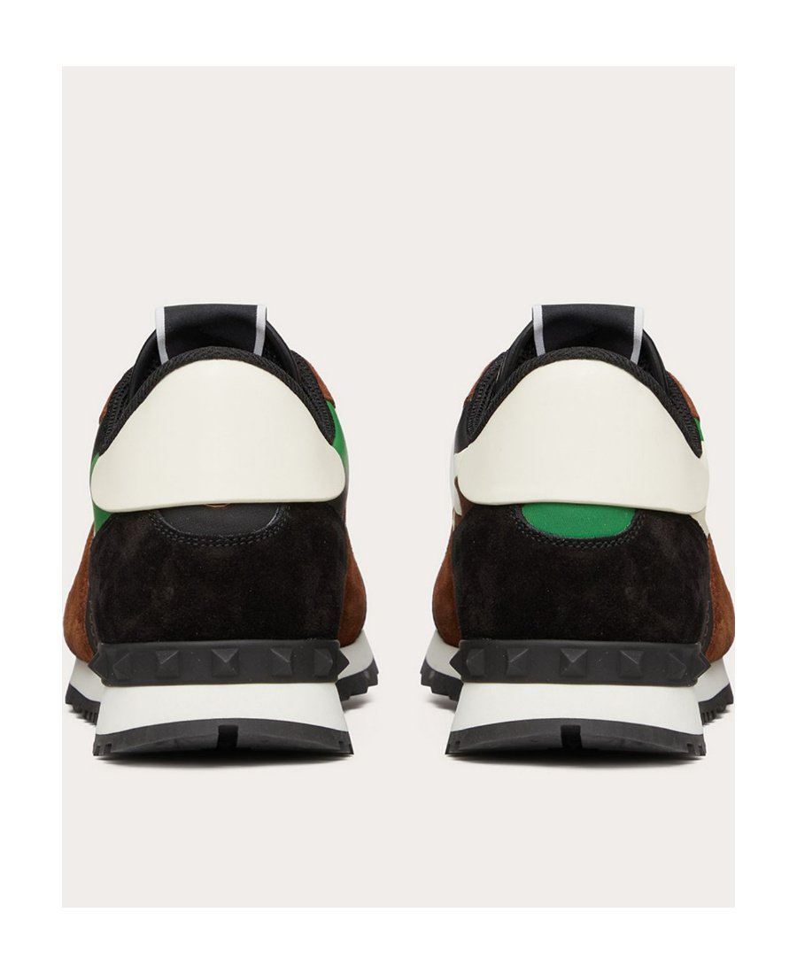 Valentino Garavani Camouflage Rockrunner Sneaker In Black