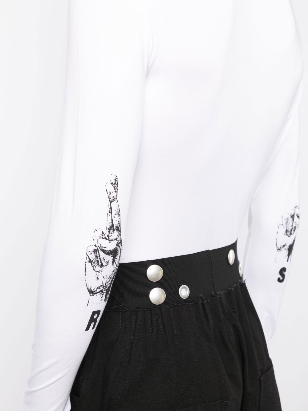 Raf Simons Hand-print Long-sleeve T-shirt In White