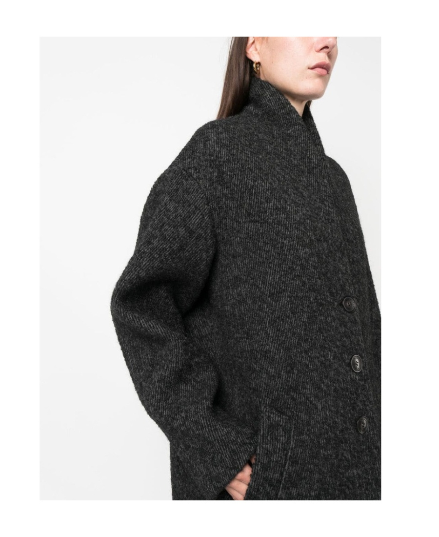 Isabel Marant Étoile Fine-knit Single-breasted Coat In Black