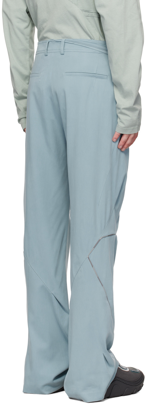 Kiko Kostadinov Blue Ohne K-dart Trousers In Blue