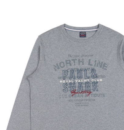 Shop Paul & Shark Logo Long-sleeved T-shirt In Gray