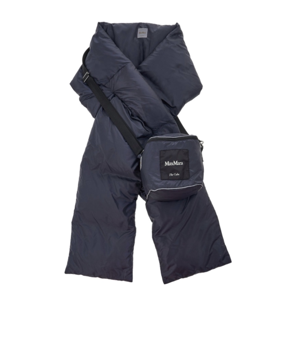 Max Mara Logo Scarf In Blue