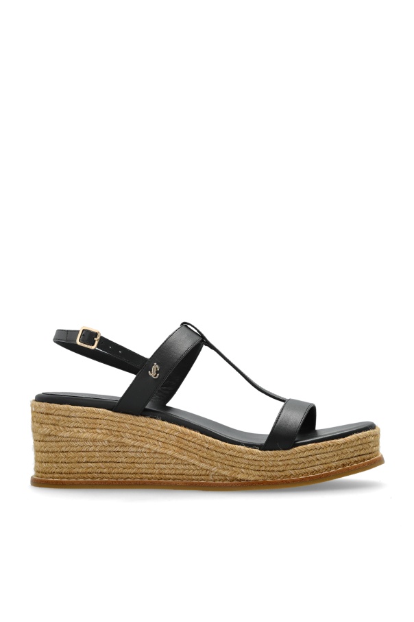 Jimmy Choo Theia 60 Vacchetta Wedge Sandals