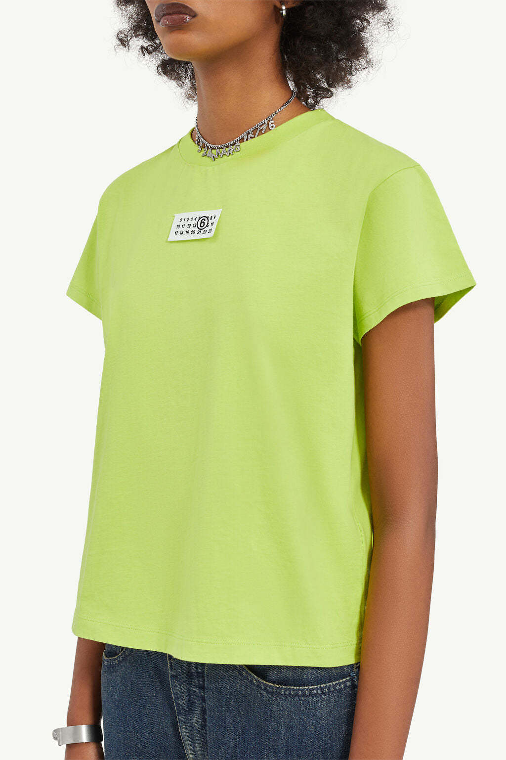 Mm6 Maison Margiela Number-motif Cotton T-shirt In Green