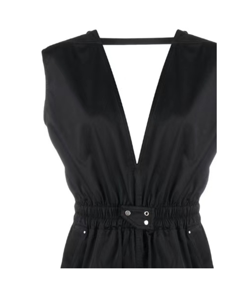 Rick Owens Drkshdw Sleeveless Cotton Playsuit In Black