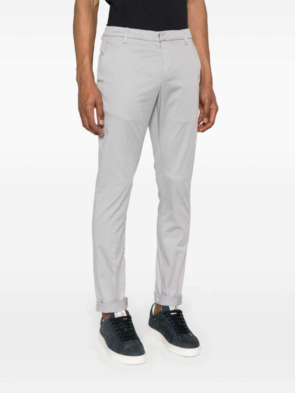 Dondup Gaubert Mid-rise Slim-fit Trousers In White