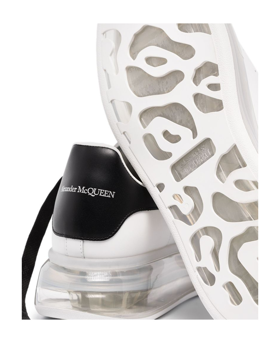 Alexander Mcqueen Signature Oversized Leather Sneakers In White