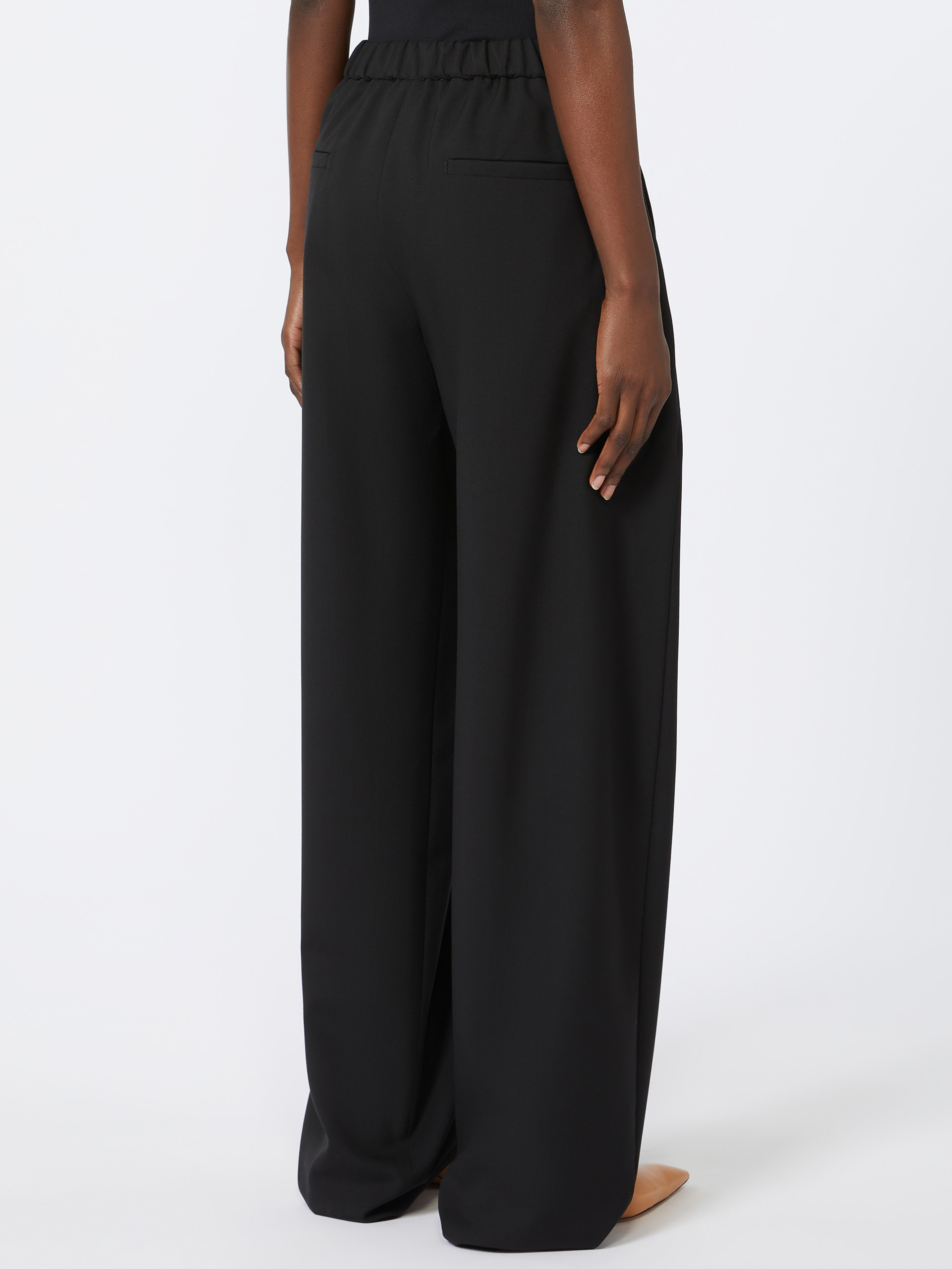 Sportmax Straight Wool Trousers In Black