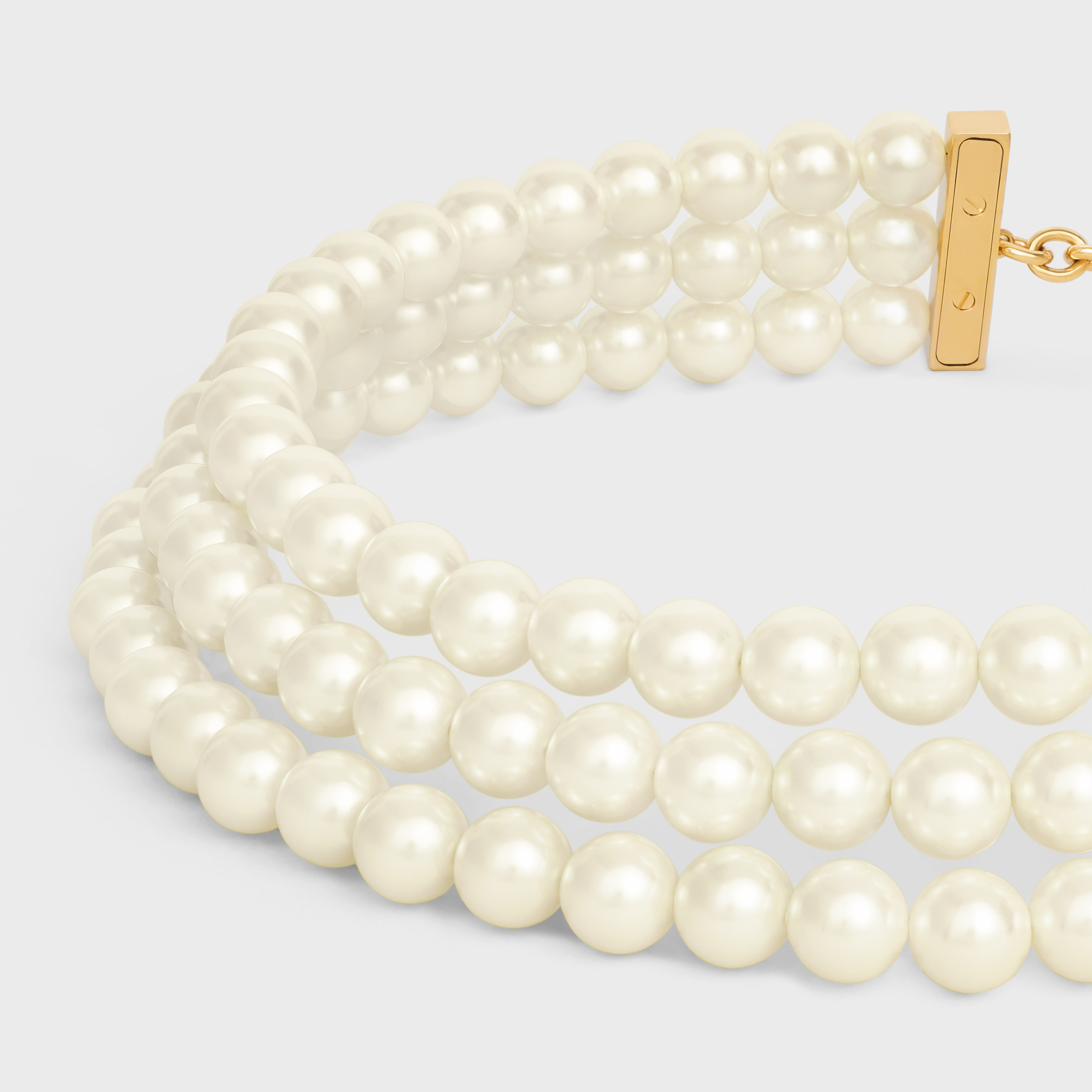 Celine Logo Necklace In White