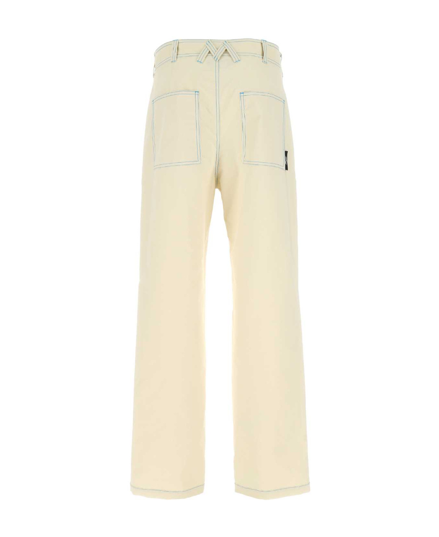 Msgm Cargo Pant With Wide-leg Silhouette And Multiple Pockets In Nude