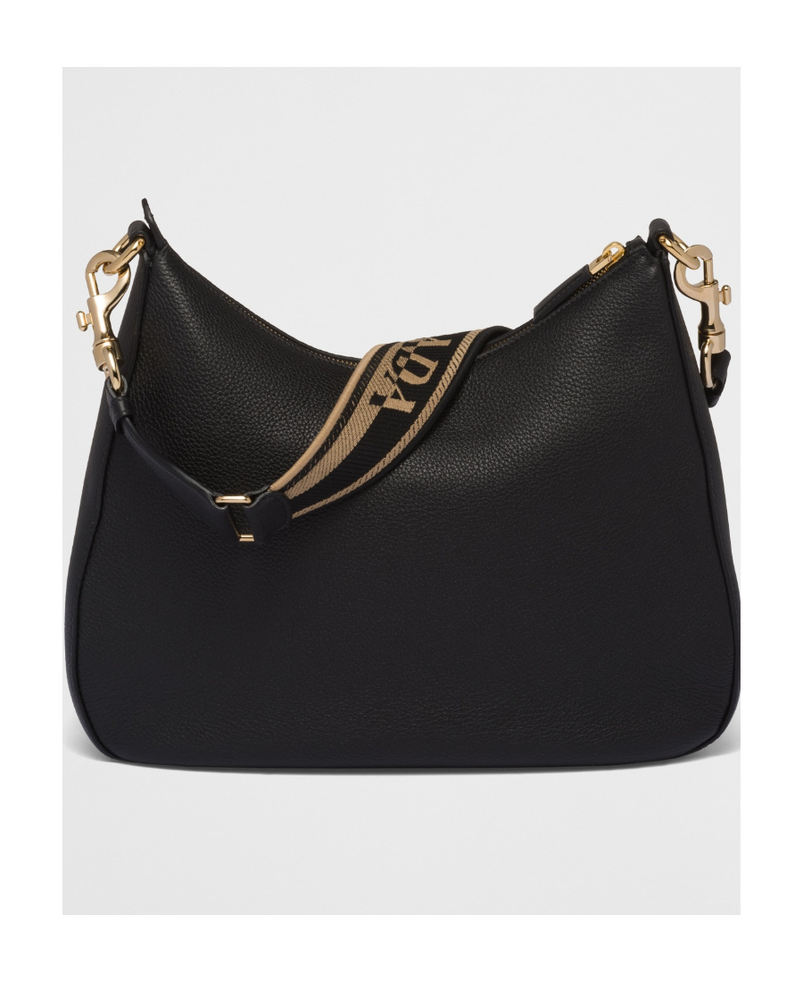 Prada Triangle-logo Shoulder Bag In Black
