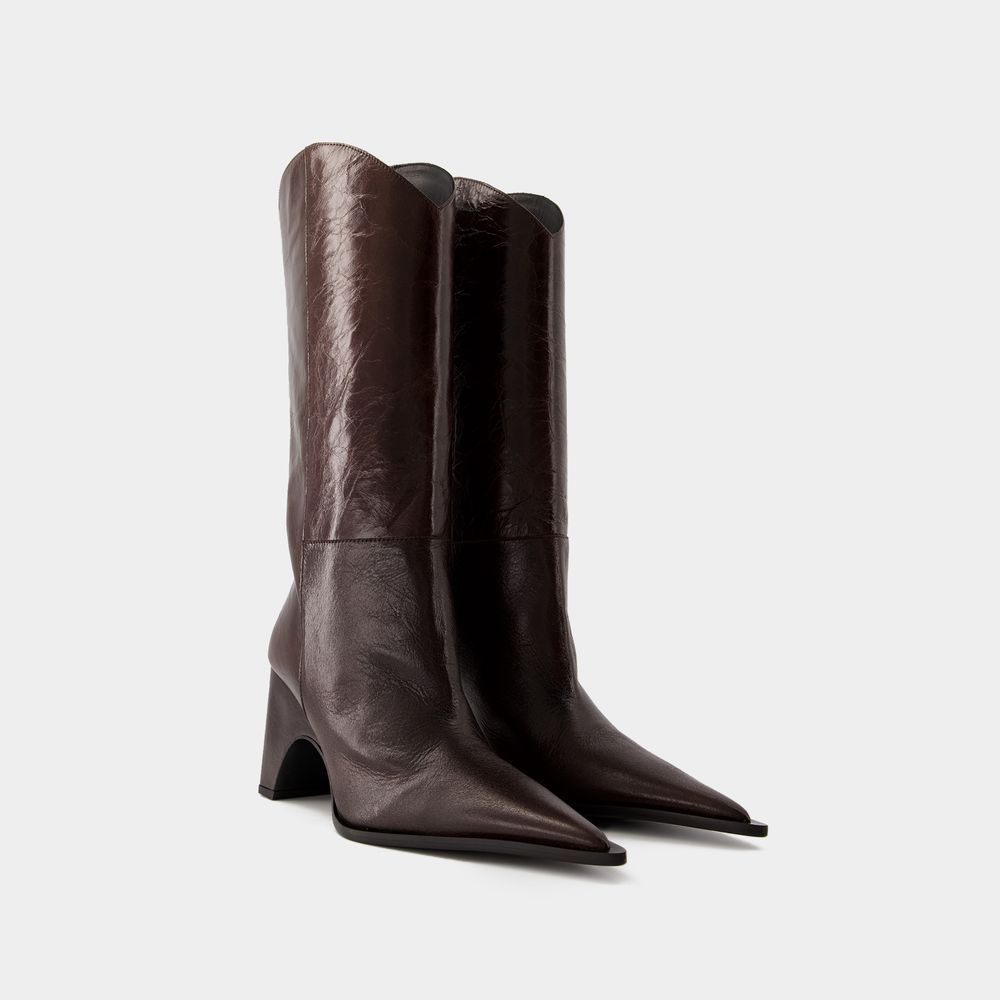 Coperni Pointed Short Boots In Brown