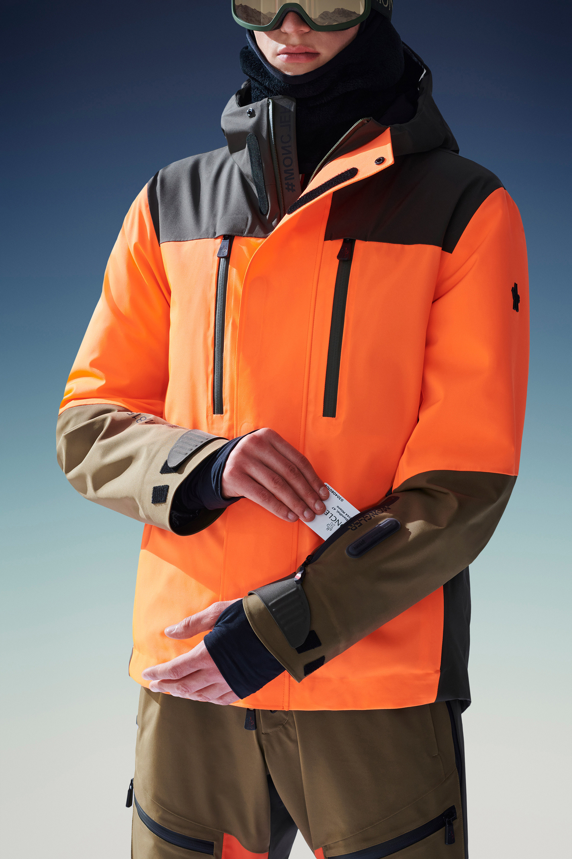 Moncler Cerniat Ski Jacket Multicolour In Orange