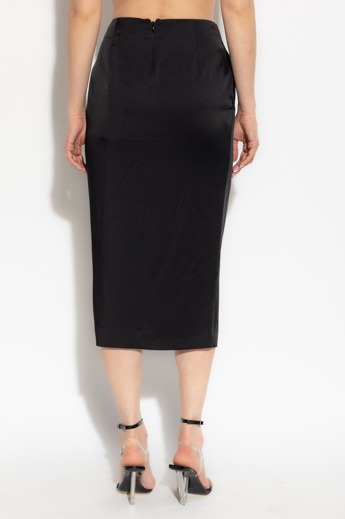 Stella Mccartney Satin Gathered Midi Skirt