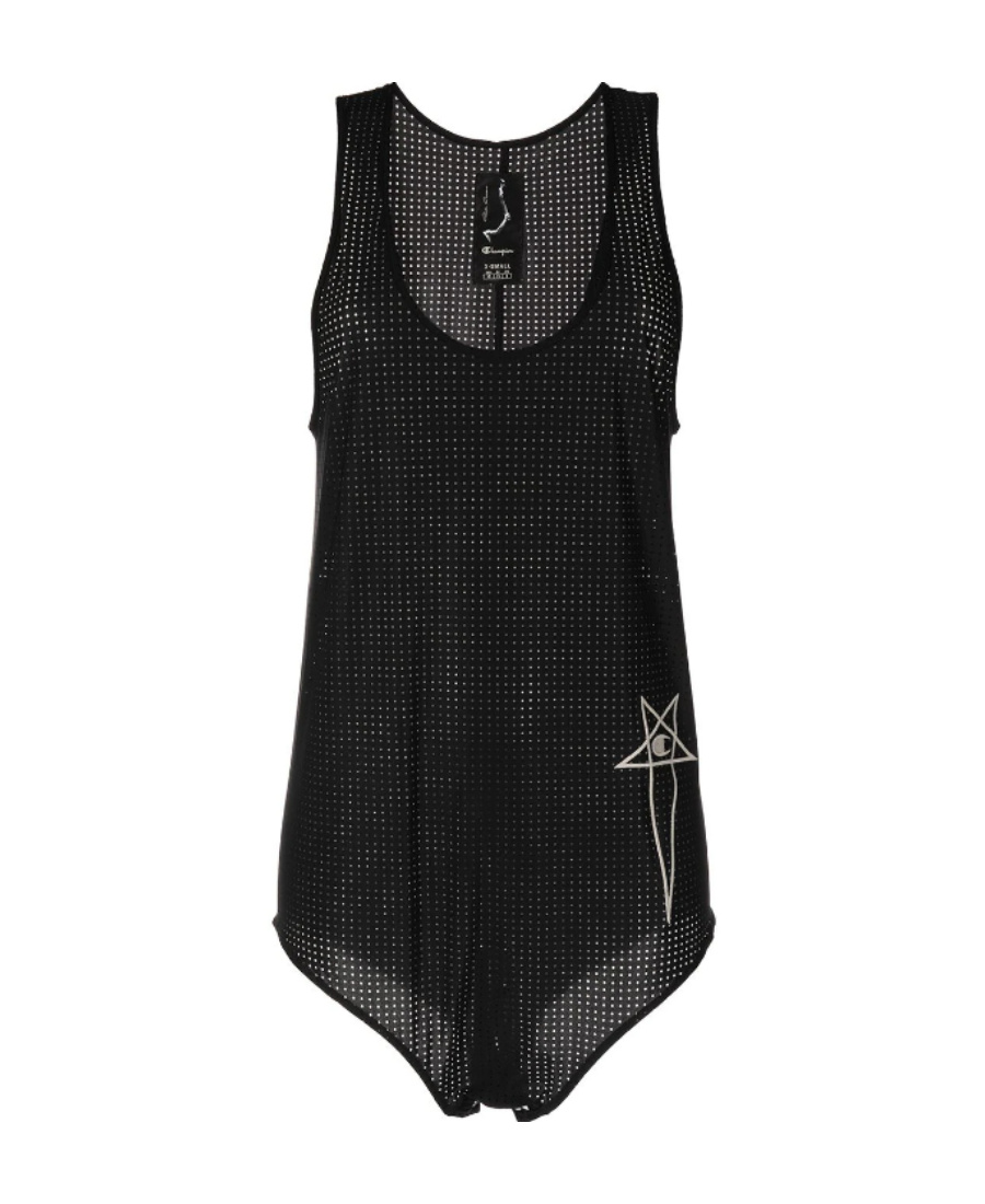 Rick Owens Black Champion Edition Basketball Tank Top In Black