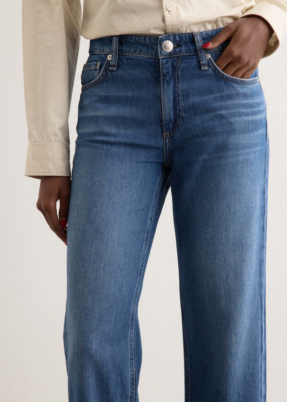 Shop Rag & Bone Jeans With Belt Loops In Blue