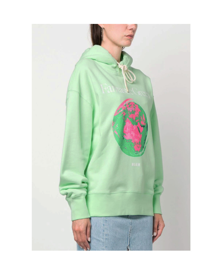 Msgm Graphic-print Organic Cotton Hoodie
