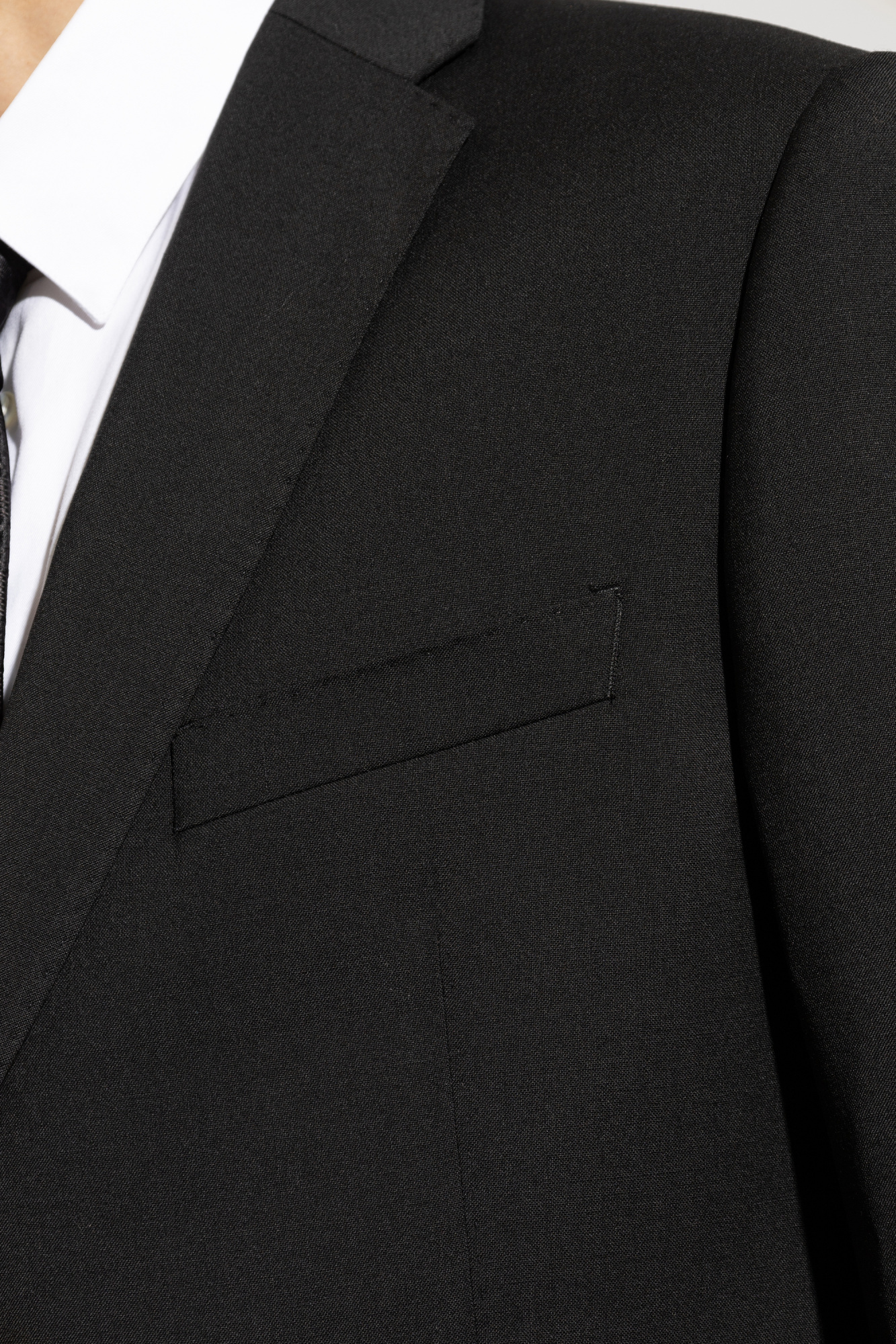 Emporio Armani Long-sleeved Suit Coat In Black