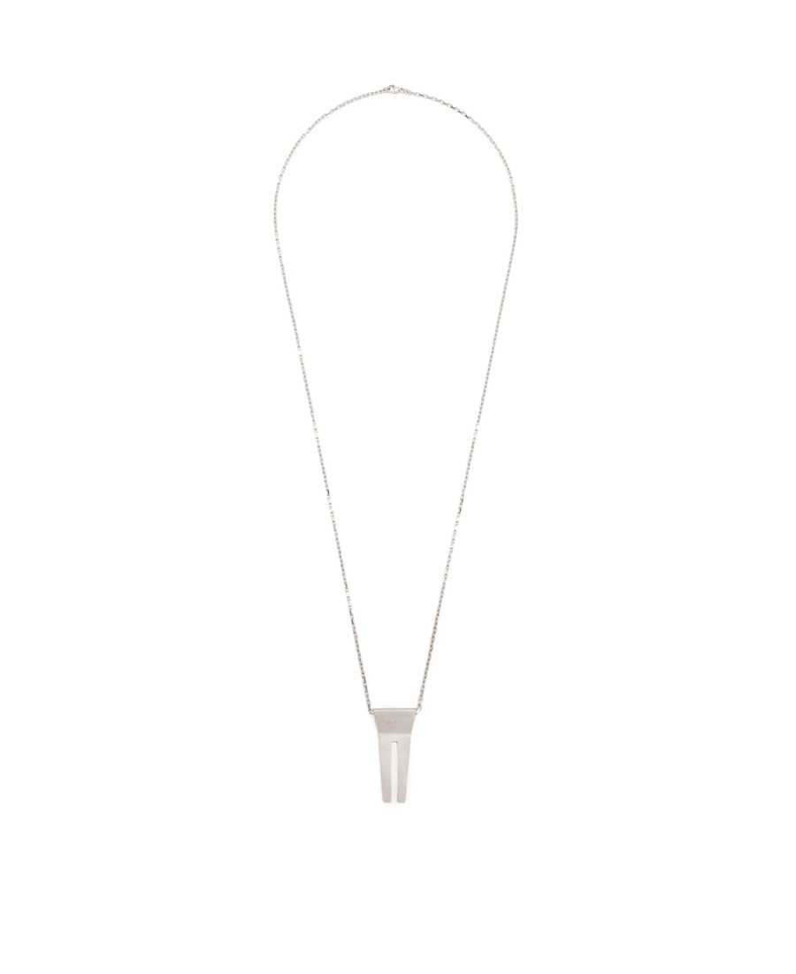 Rick Owens Open-trunk Charm Necklace In White