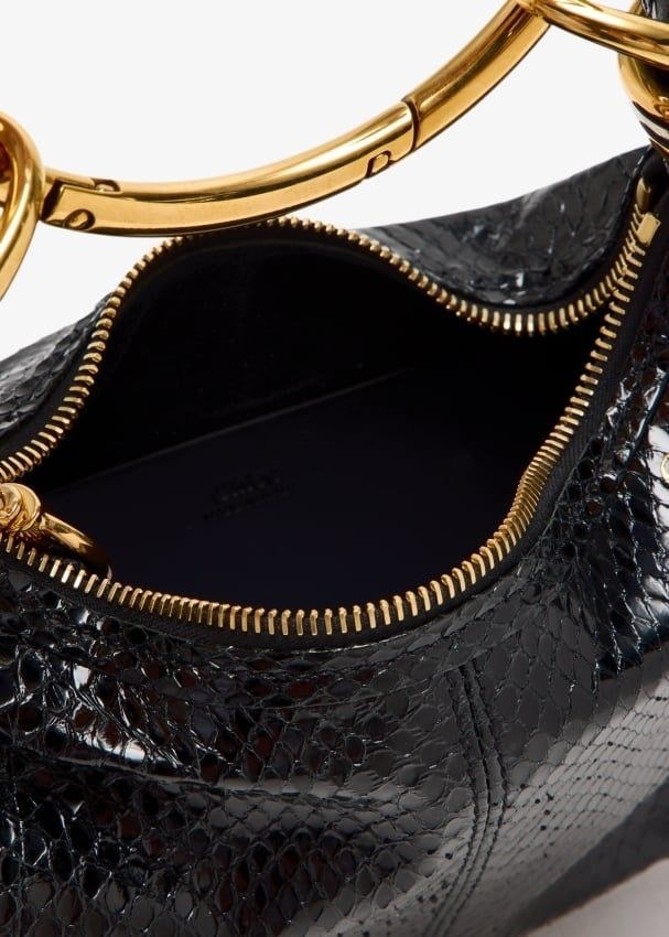Chloé Mini Bracelet Crossbody Bag In Suede In Black
