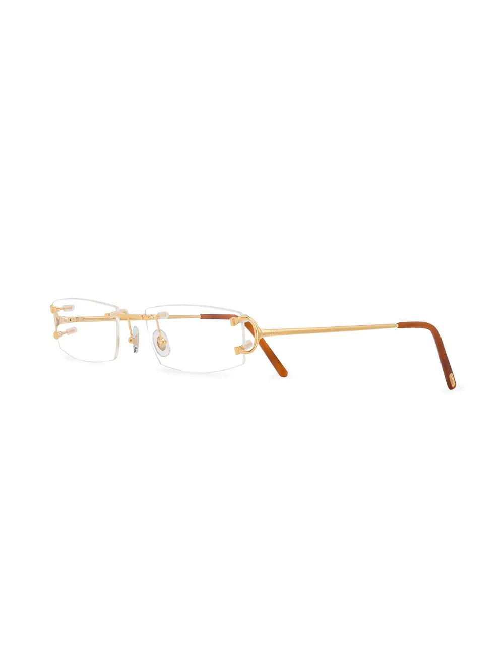 Cartier Rectangular Frame Glasses In Nude