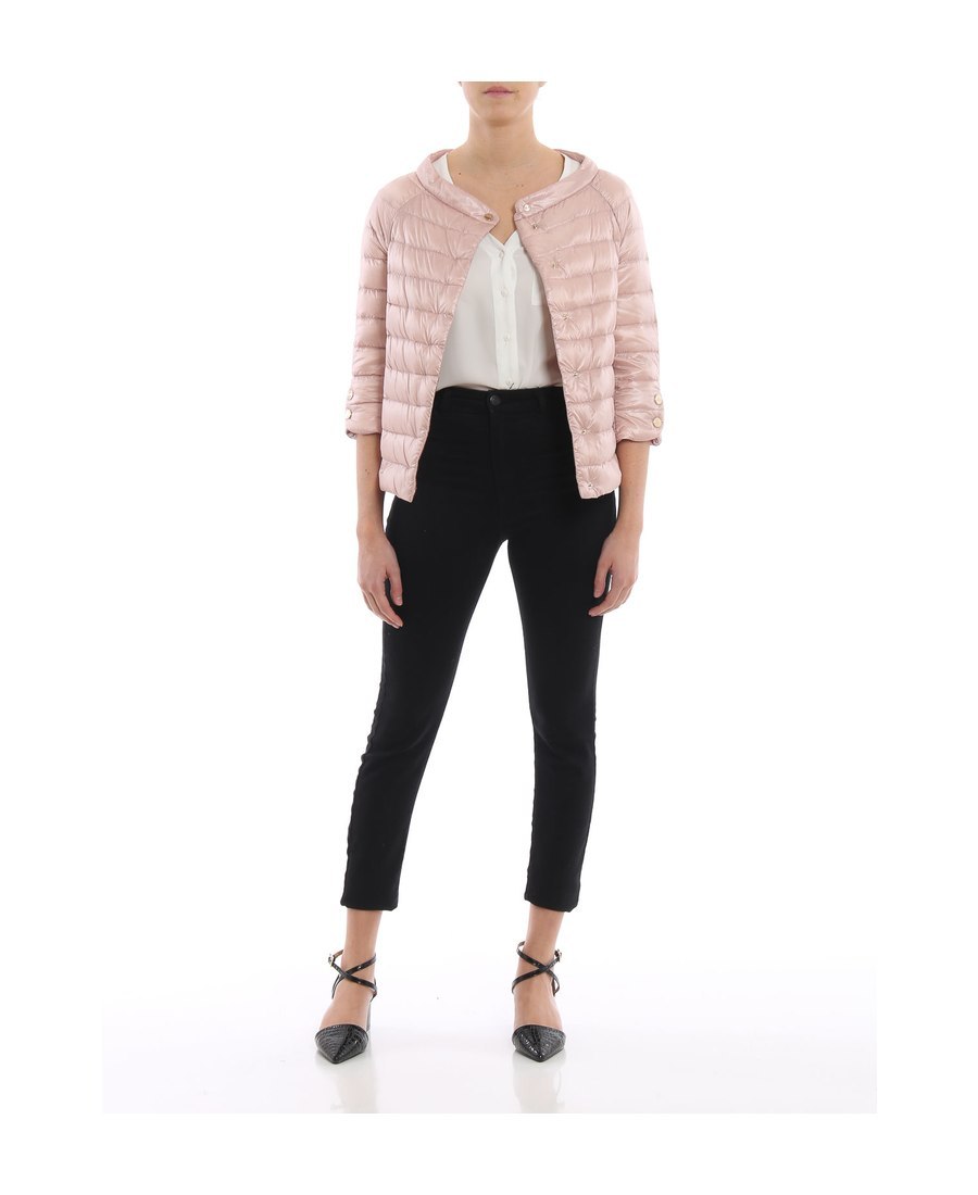 Herno Snap Button Padded Jacket In Nude