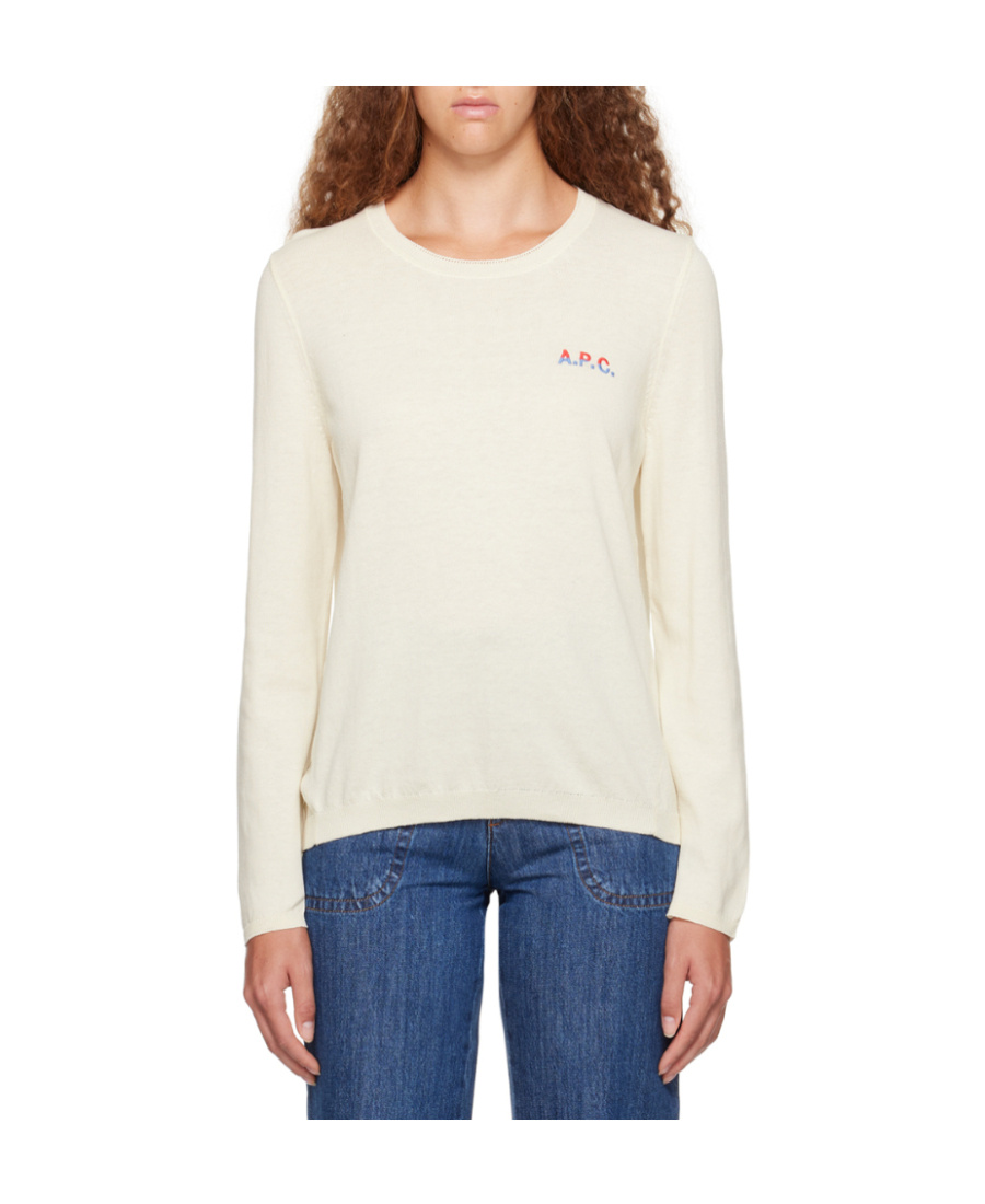 Apc Off-white Embroidered Sweater In Nude