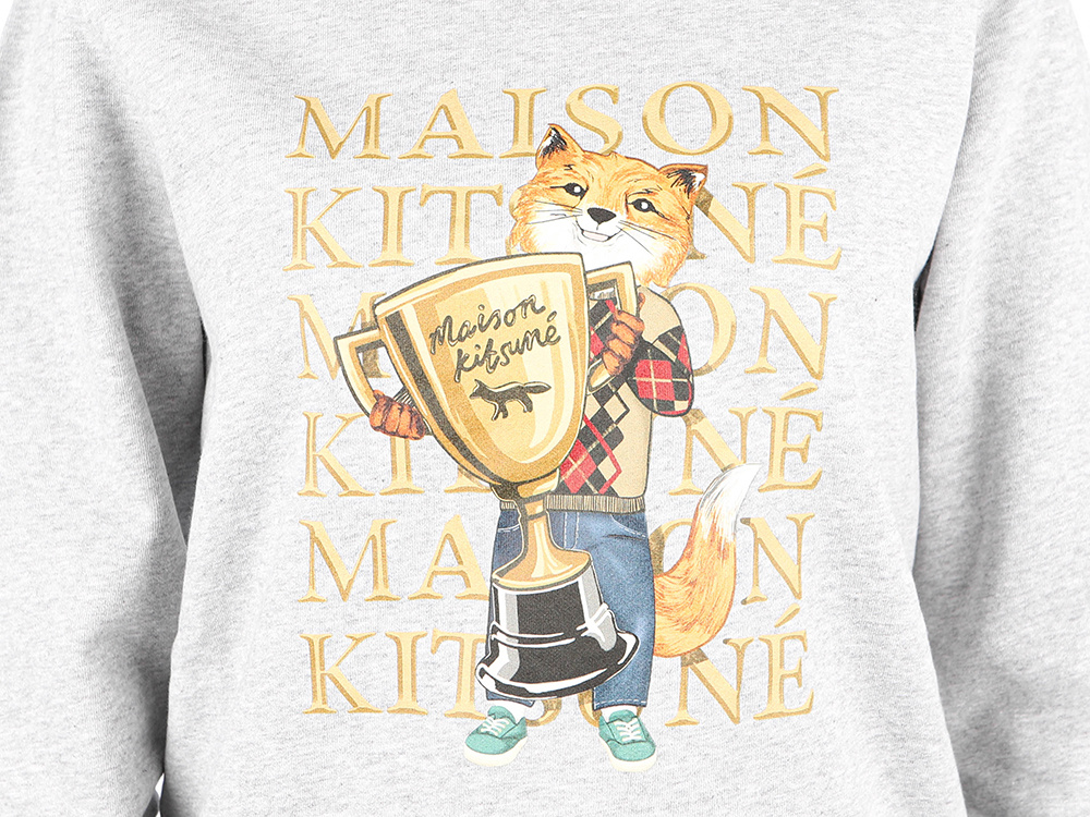 Shop Maison Kitsuné Round Neck Sweater In White