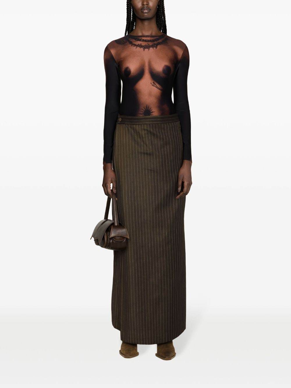 Jean Paul Gaultier Tattoo Tailored Trouser-skirt In Black