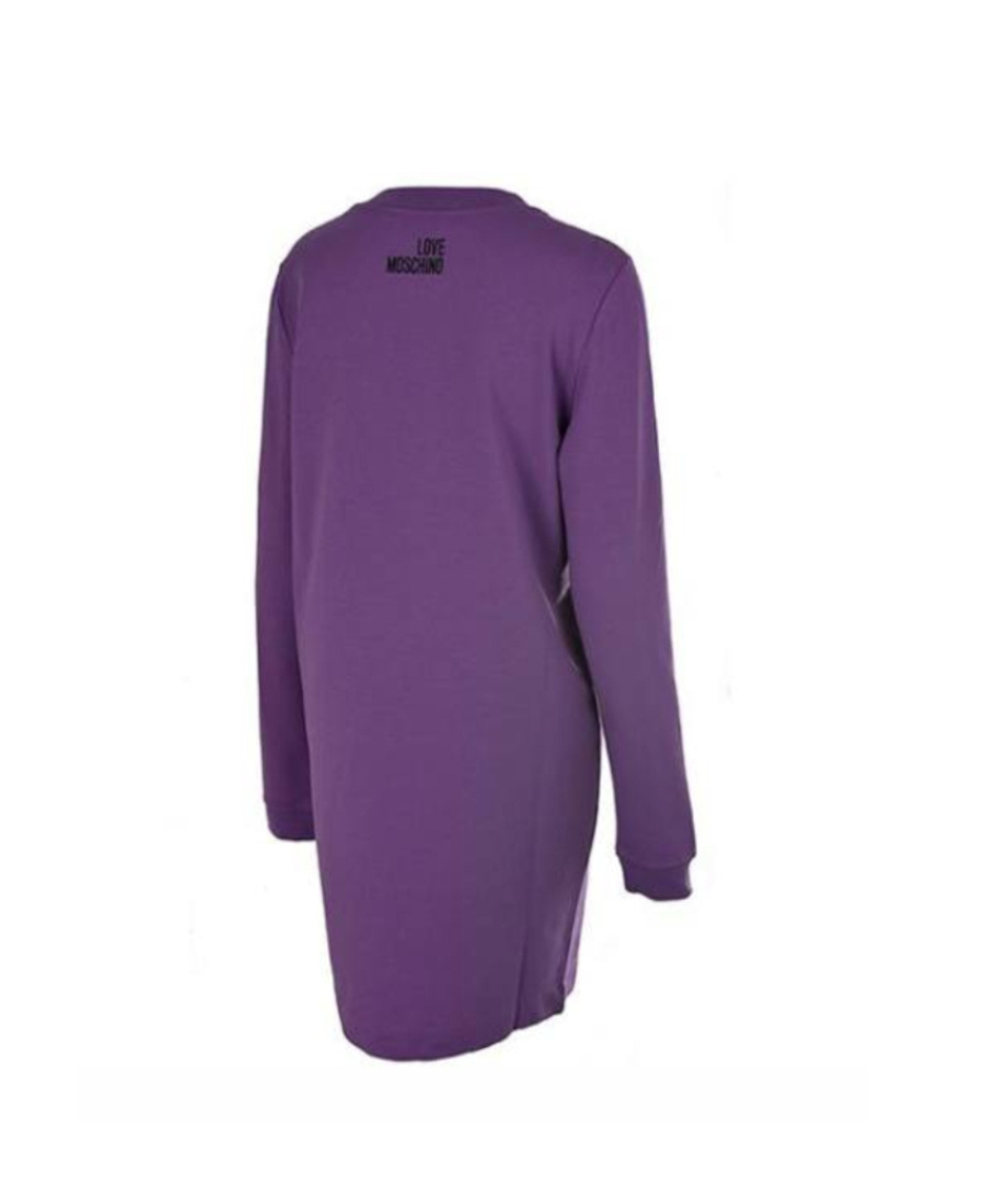 Moschino Long Sweater With Round Neck And Long Sleeves In Purple