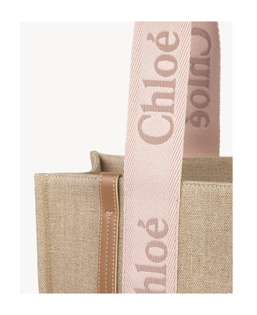 Chloé Medium Woody Tote Bag In Nude