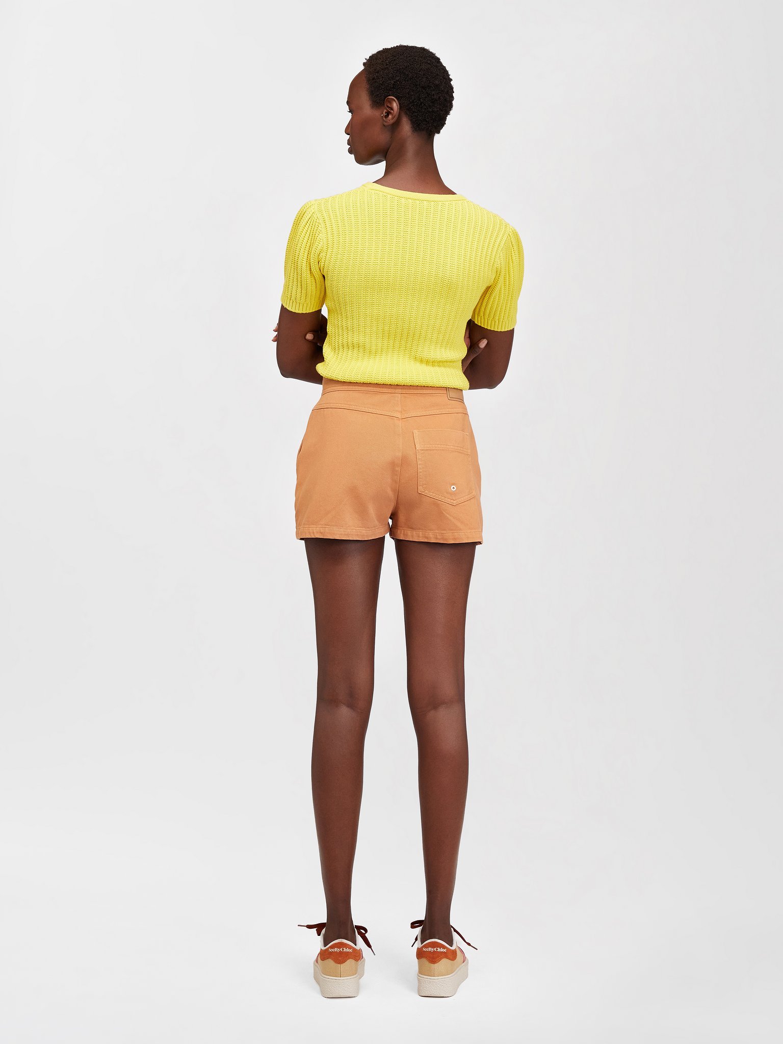 See By Chloé Round Neck Sweater In Yellow