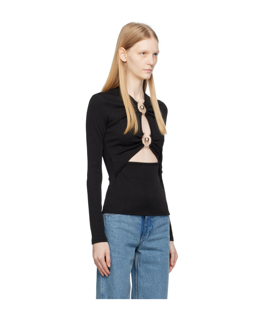 Shop Christopher Esber Cut-out Detail Long-sleeve Top In Black
