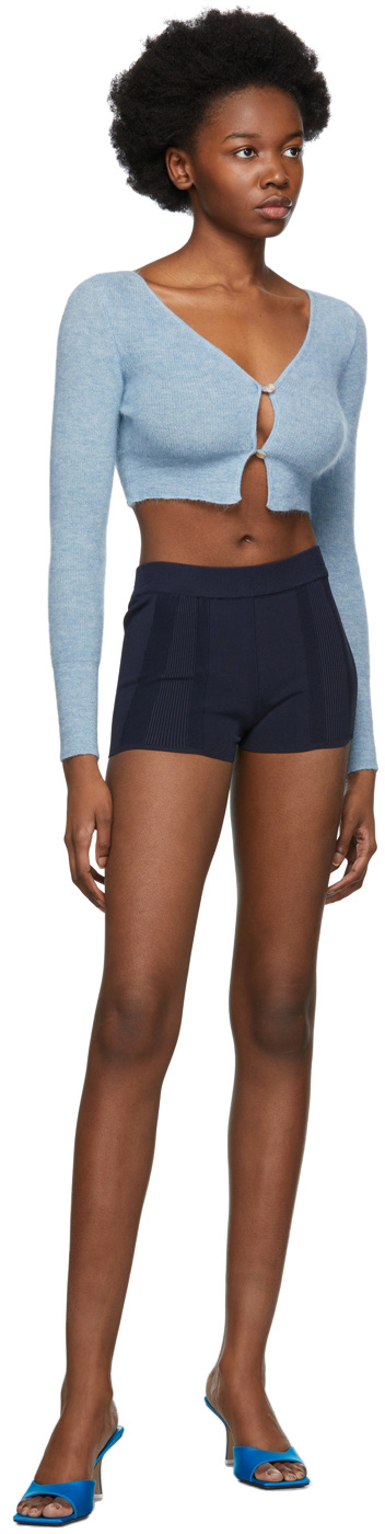 Jacquemus Navy 'le Short Basgia' Shorts In Brown