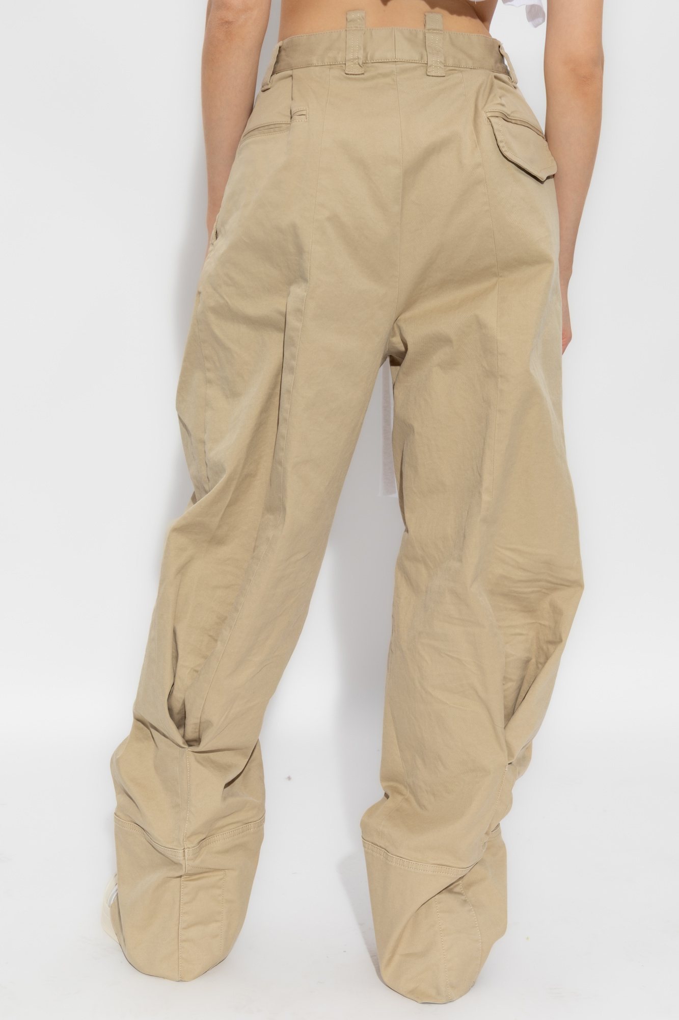 Dsquared2 Cotton Trousers In Neutral